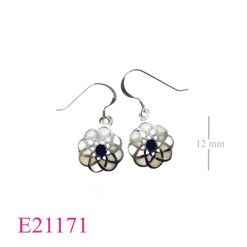 Earrings, flower design.