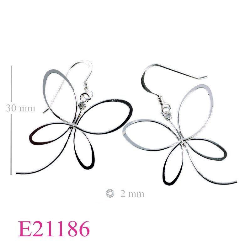 Butterfly Earrings, CZ Earrings, wire with round CCZ.