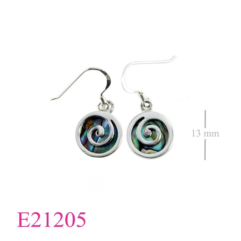 Earrings, 13mm spiral.