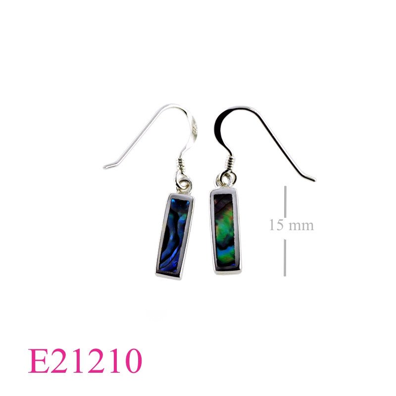Earrings, 2 sides rectangle.