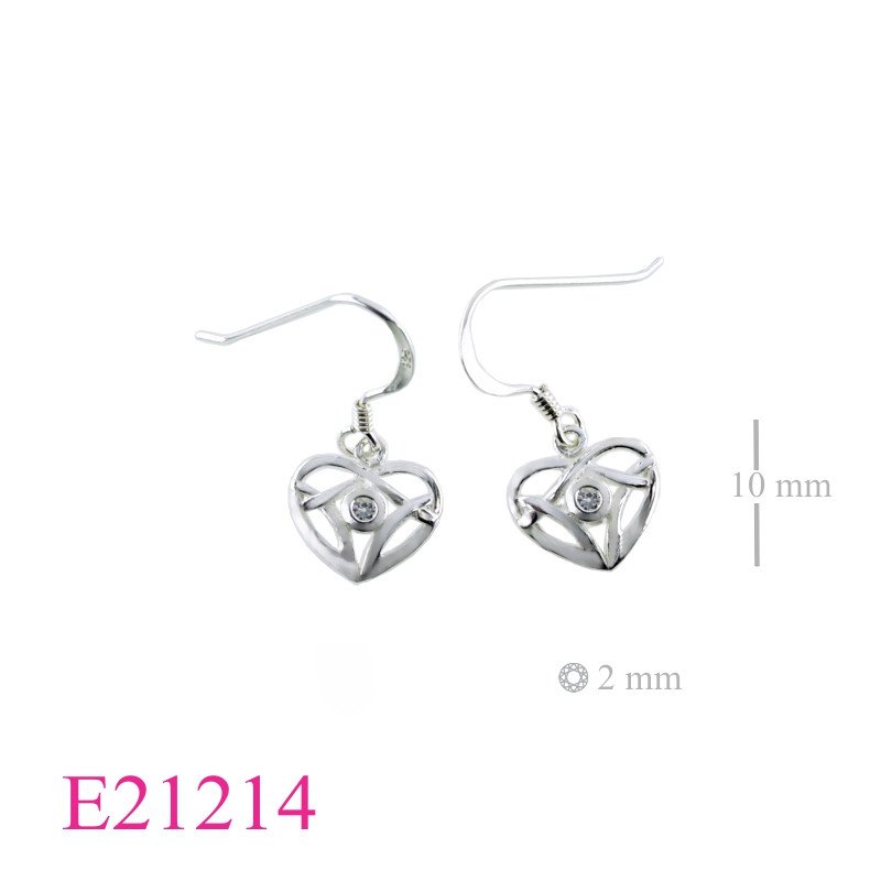 <p>Heart Earrings, CZ Earrings, opened with round CCZ.</p>