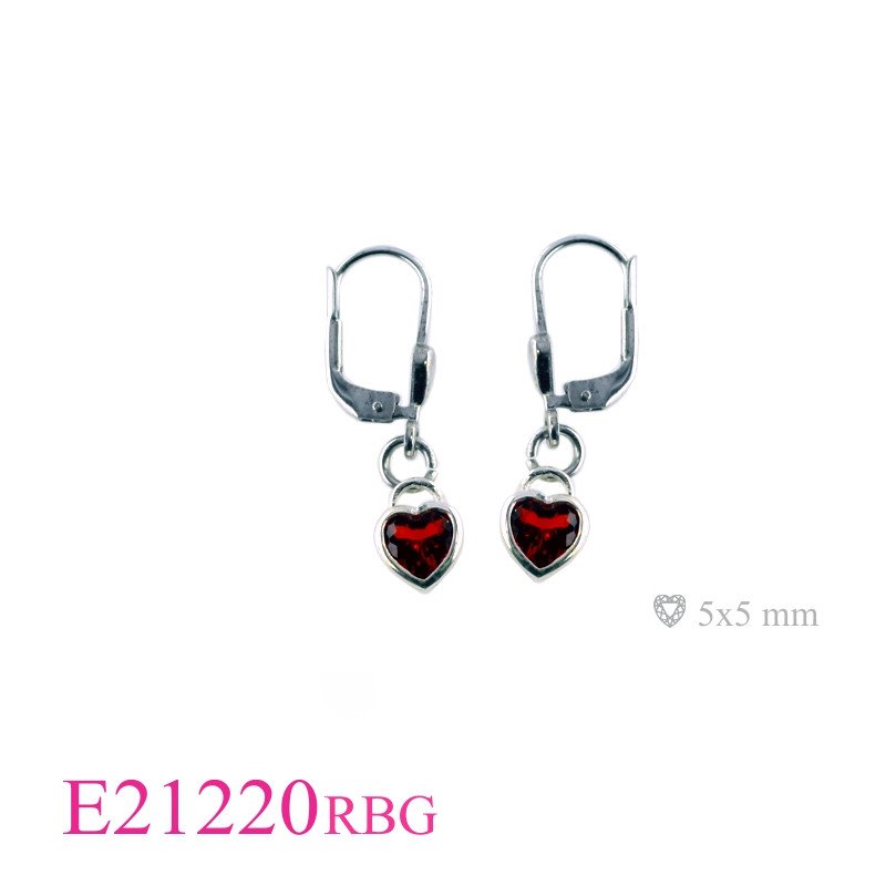 Heart Earrings, CZ Earrings, 5mm Amethyst CZ stone.