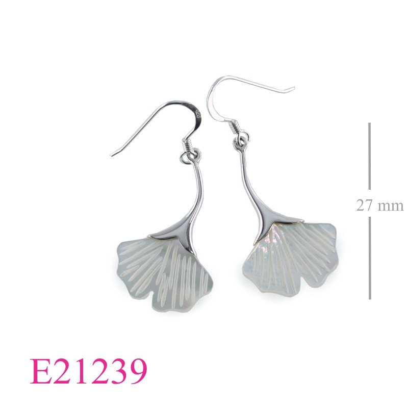 Earrings, ginkgo leaf.