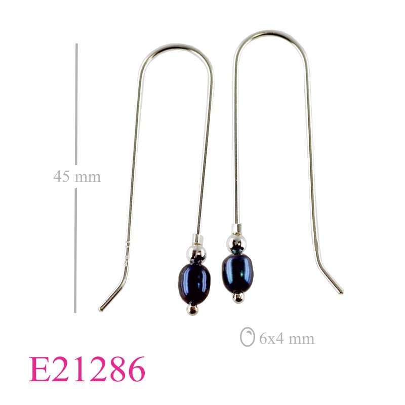 Earrings, drop wire hook and FW perl.