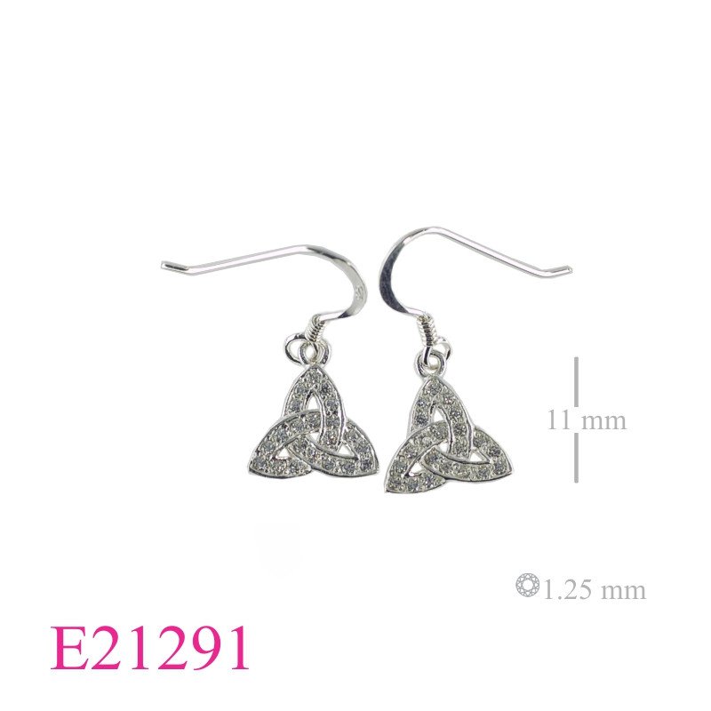 Earrings, Trinity with small CCZs.