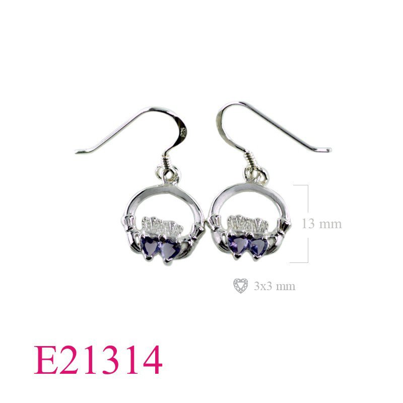 Claddagh Earrings, Heart Earrings, doubleCladdagh.