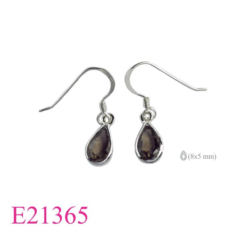 Earrings, 8x5mm pear stone (Customer's stones).