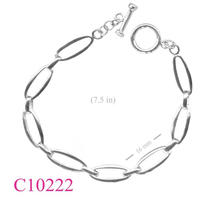 Bracelet,flated oval shape, t-lock.