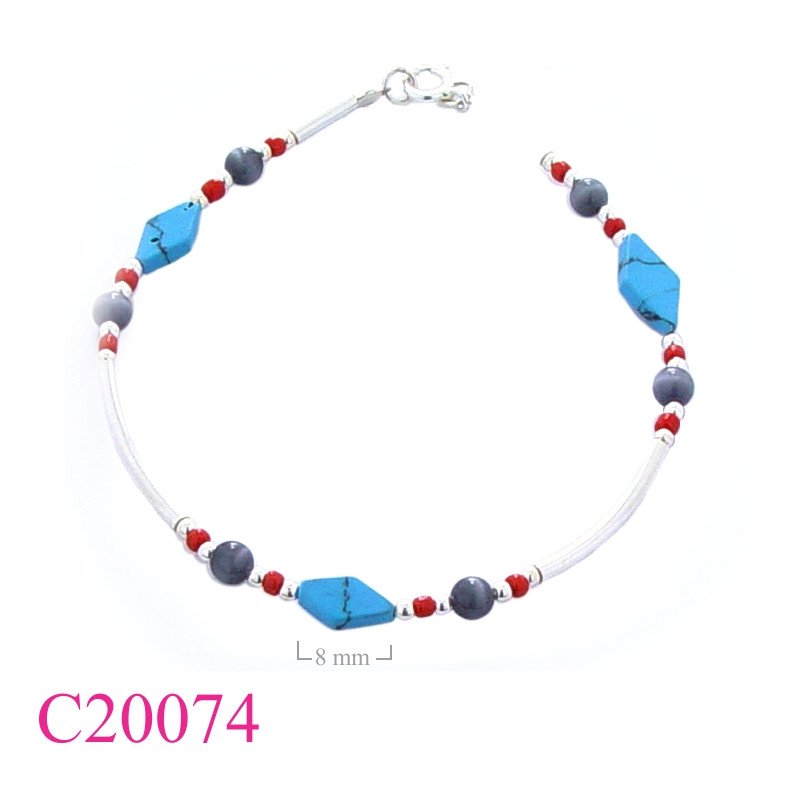Stone Bracelet, stones ball in bali style.