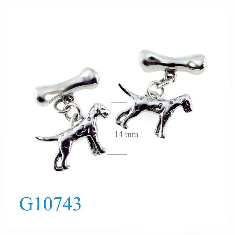 Gift Jewelry, dalmatian dog and bone cufflinks.