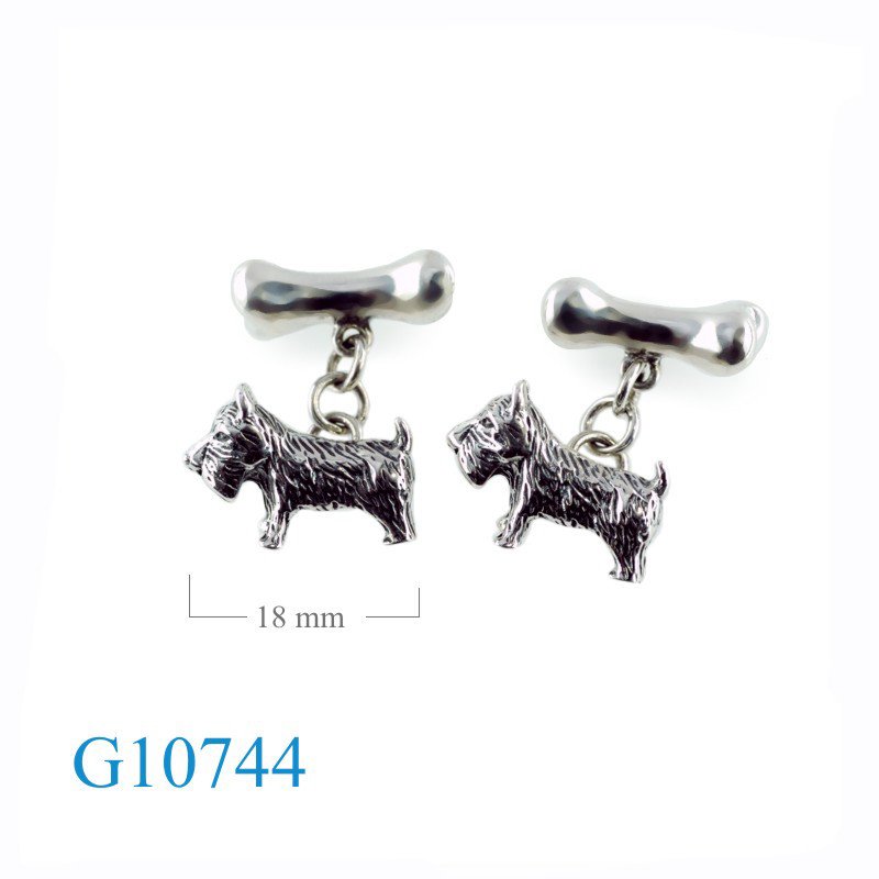 Gift Jewelry, terrier dog and bone cufflinks.