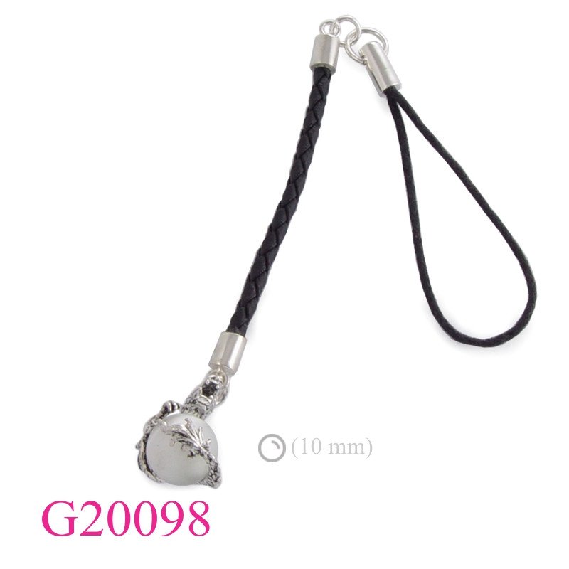 Gift Jewelry, dragon holding 10mm cat eye bead for mobile hanging.