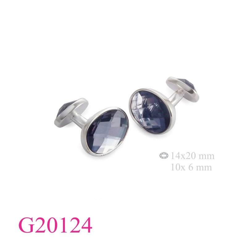 Gift Jewelry, oval crystal design cufflinks.