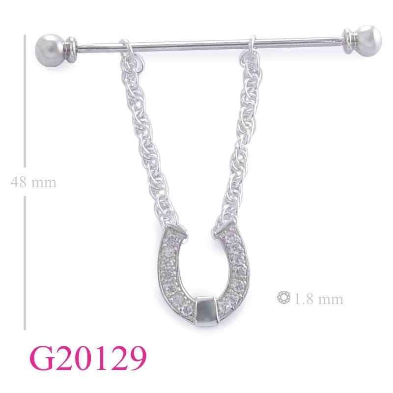 Gift Jewelry, horse shoes collar bar with small CCZs.