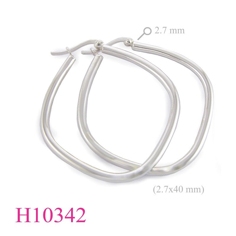 Earrings, 2.7x40mm square tube hoop.