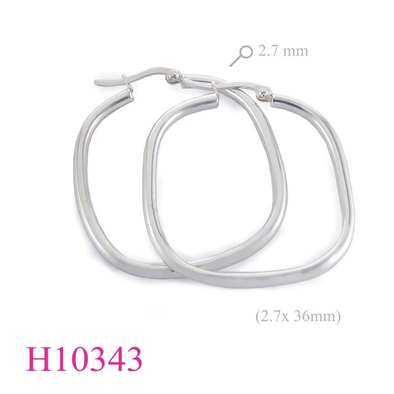 Earrings, 2.7x36mm square tube hoop.