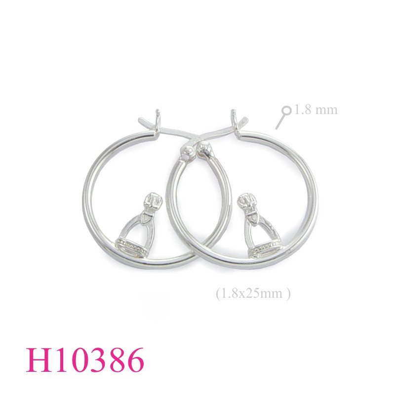 Earrings, 1.8x25mm hoop with stirrup.