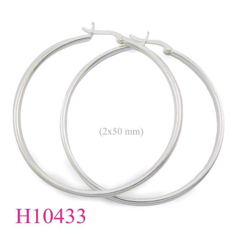 Hoop Earrings, 2x50mm click lock hoop.