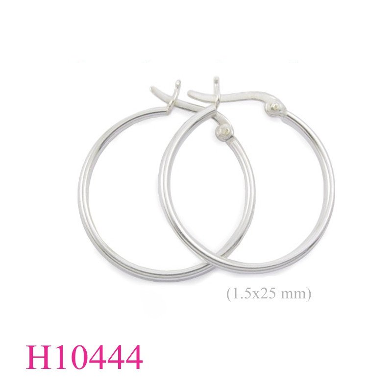 Earrings, 1.5x25mm click lock hoop.