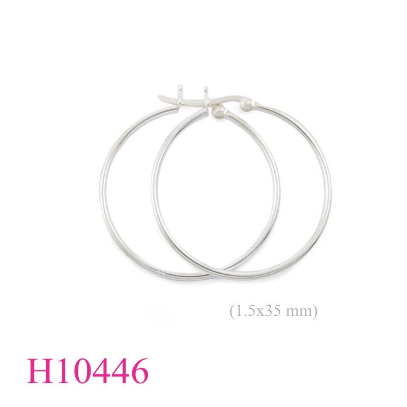 Earrings, 1.5x35mm click lock hoop.