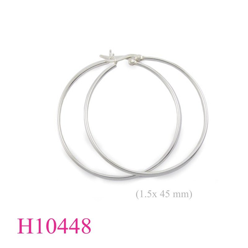 Earrings, 1.5x45mm click lock hoop.