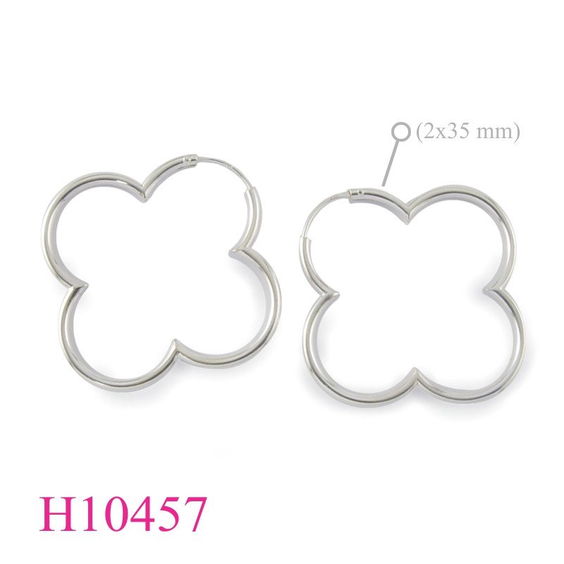 Earrings, 35mm flower shape hoop.
