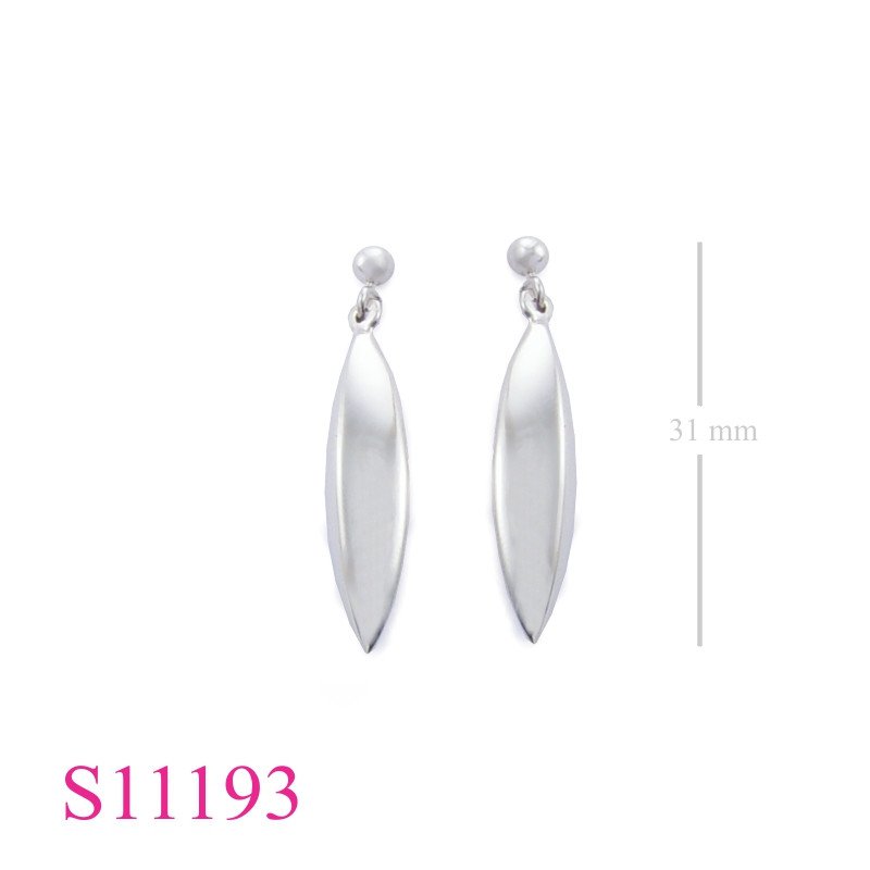 Earrings, 25mm seed shape.