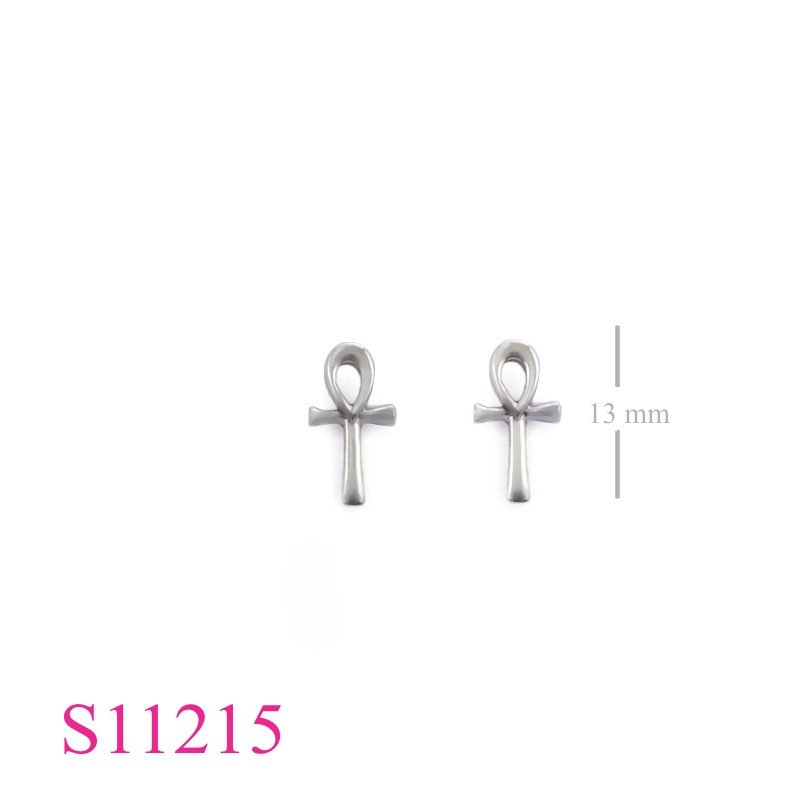 Earrings, 13mm ankh.