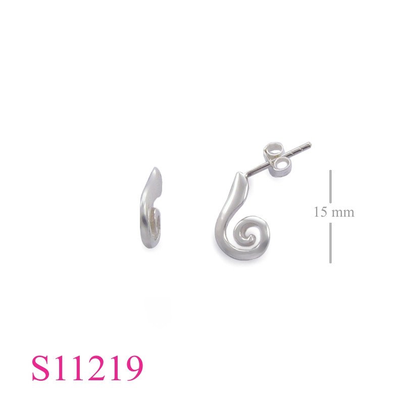 Earrings, swirl.