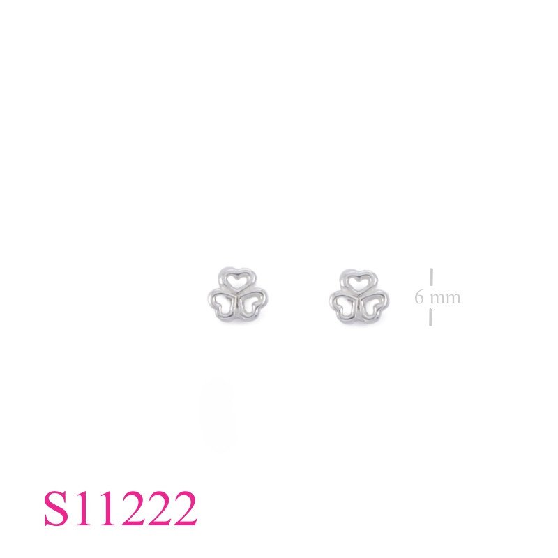 Earrings, open clover.