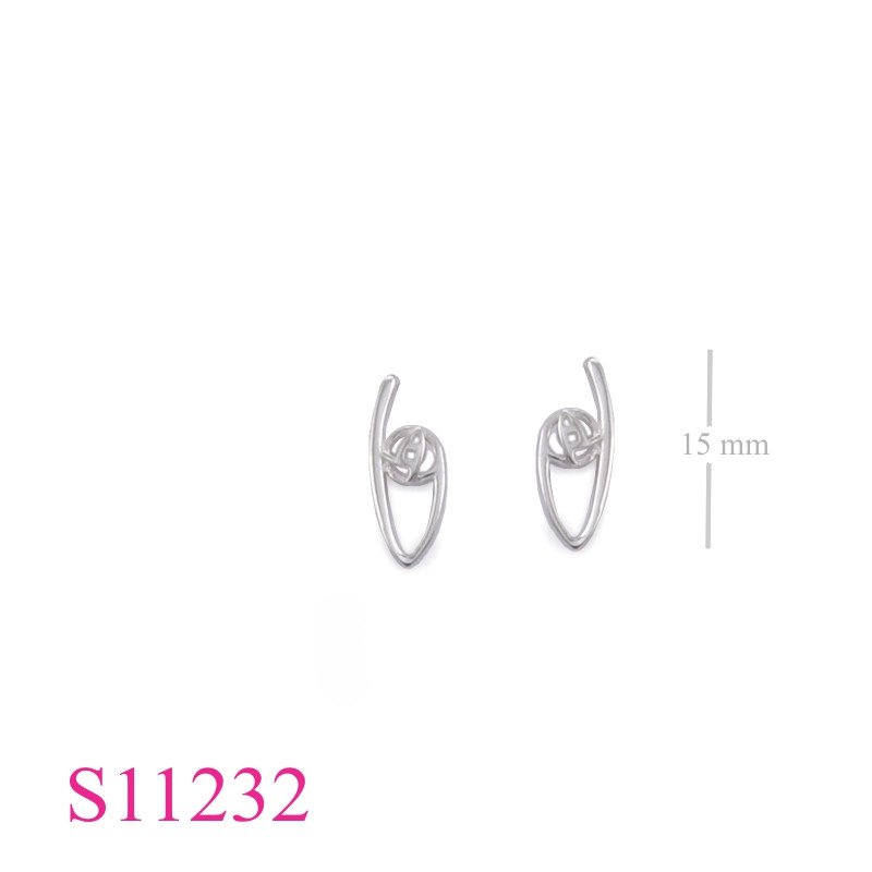 Rose Earrings, Mackintosh Earrings, small Mackintosh design.