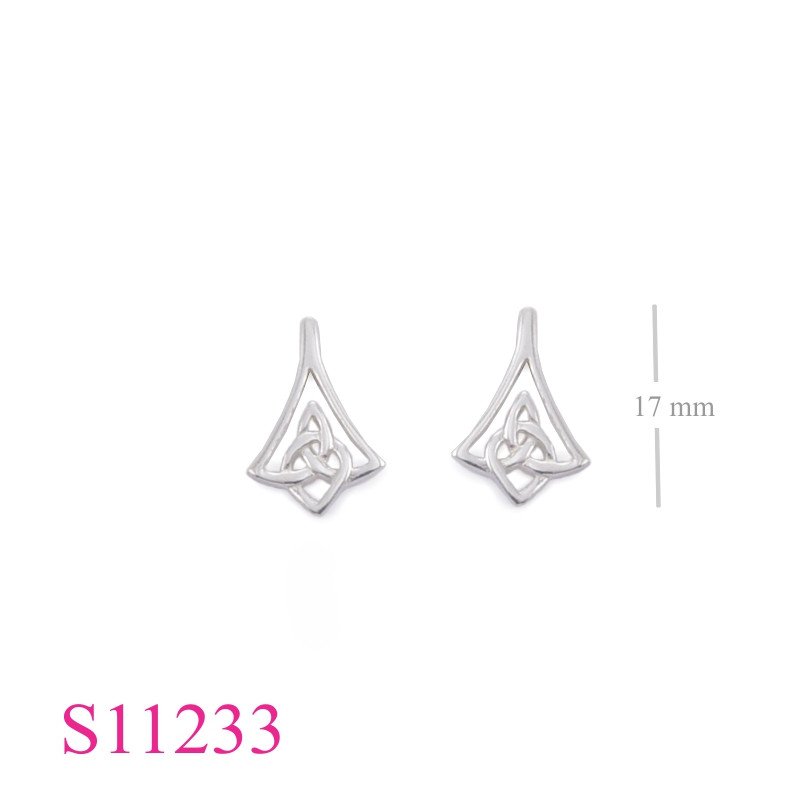 Earrings, drop Celtic design.