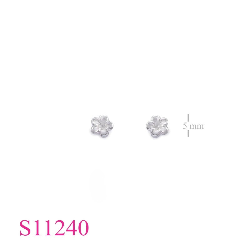 Earrings, 6mm champac flower.