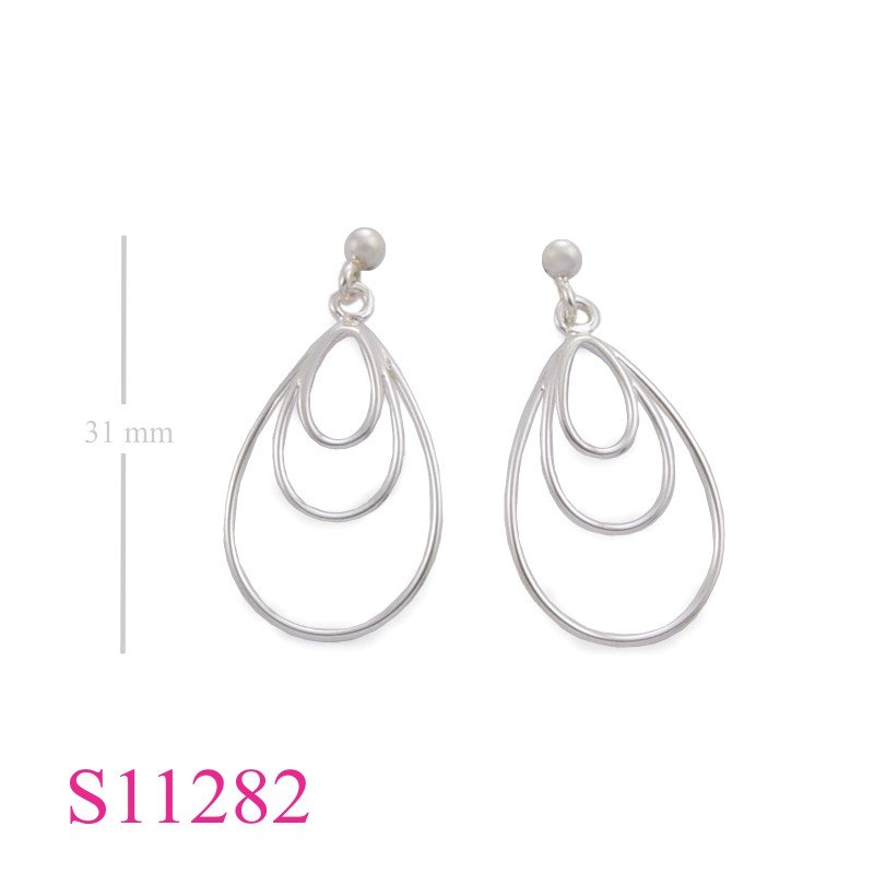 Earrings, 3 drop wires and ball stud.