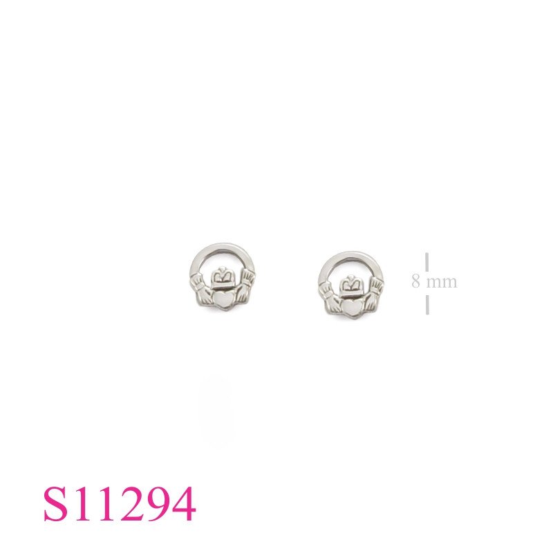 Earrings, small Claddagh.