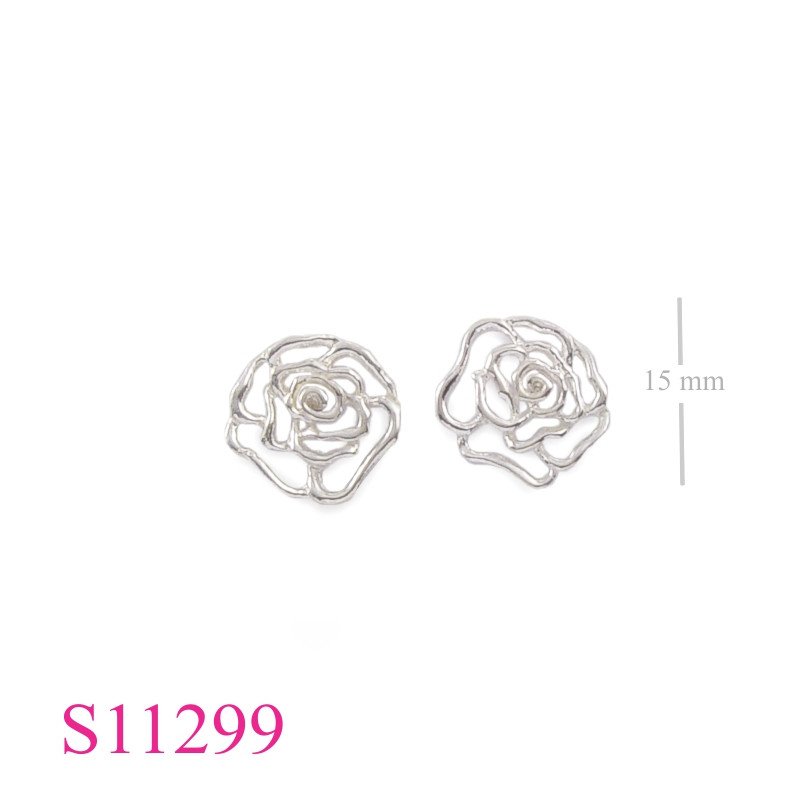 Earrings, cut out rose.