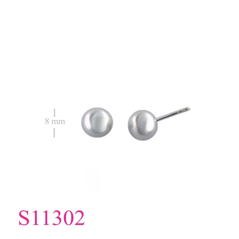 Earrings, 9mm ball.