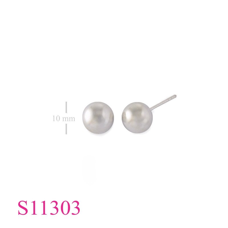 Earrings, 10mm ball.