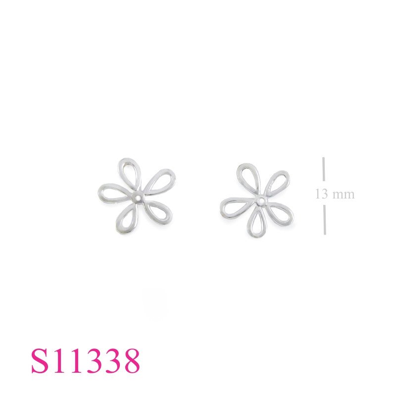 Earrings, stencil flower.