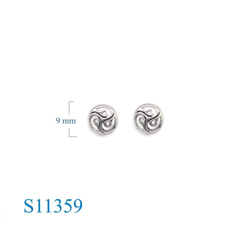 Earrings, round swirls.