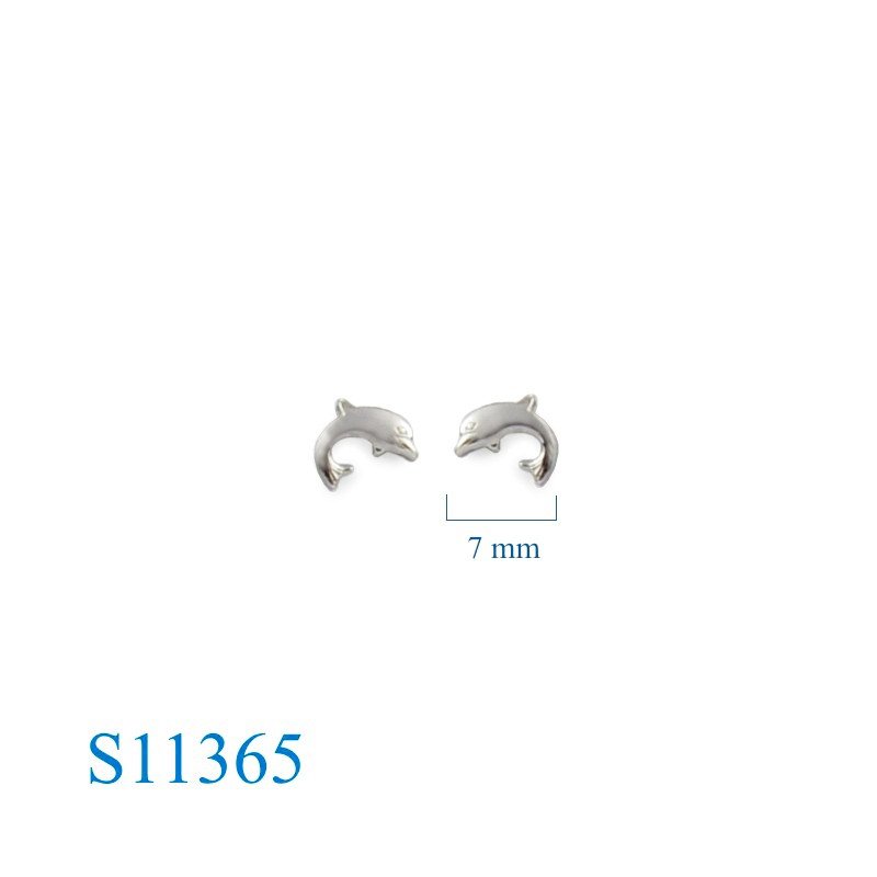 Earrings, dolphin.