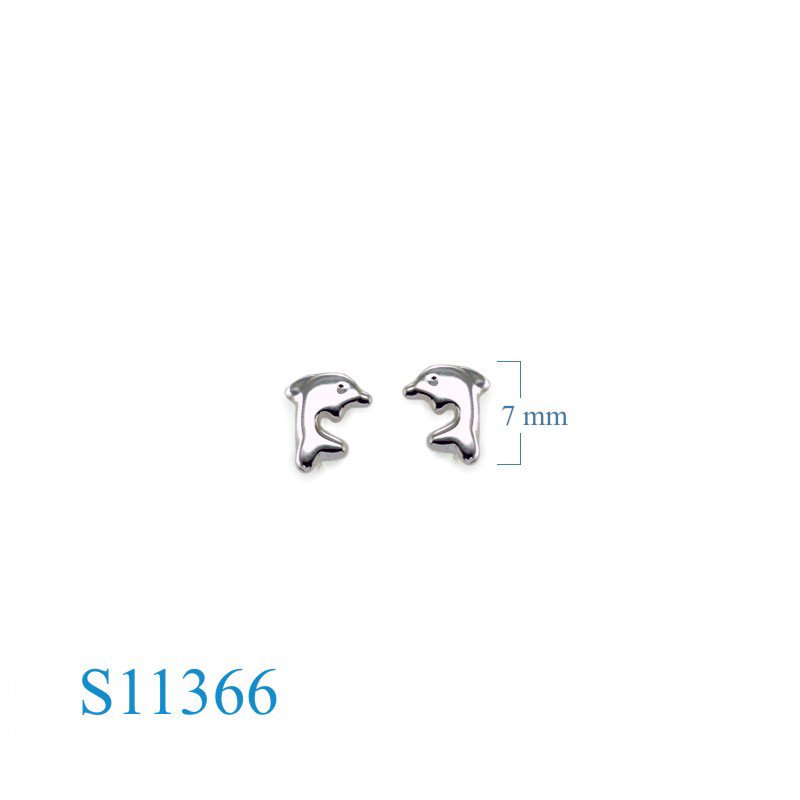 Earrings, dolphin.