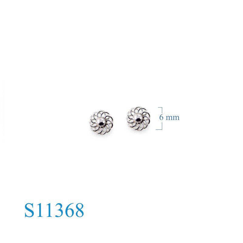 Earrings, flower wire design.