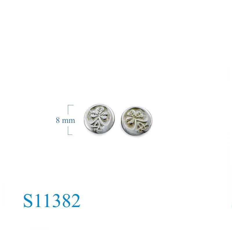 Earrings, round Shamrock.