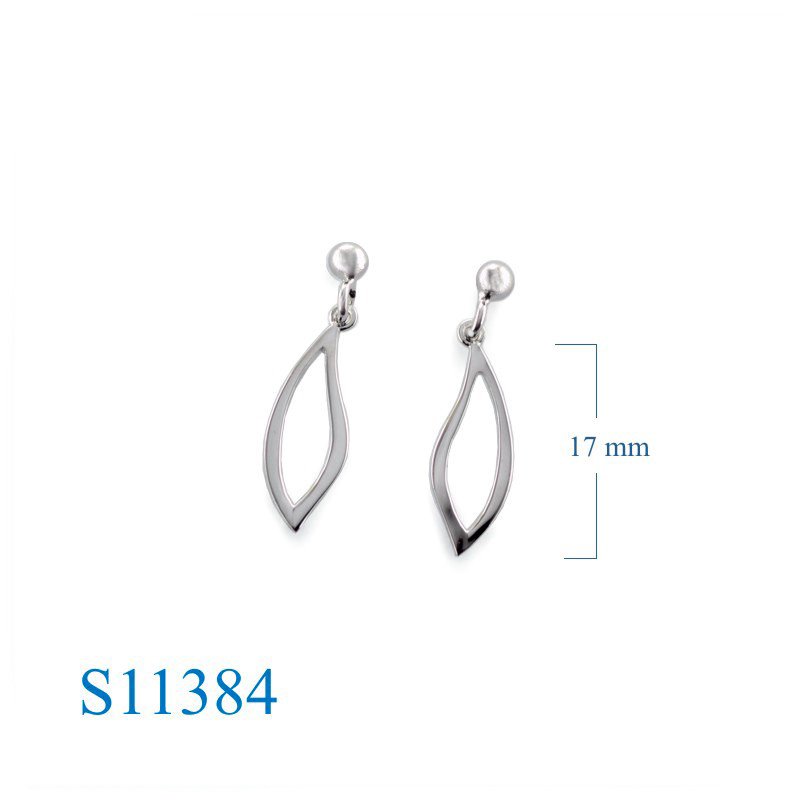 Earrings, opened drop and ball post.