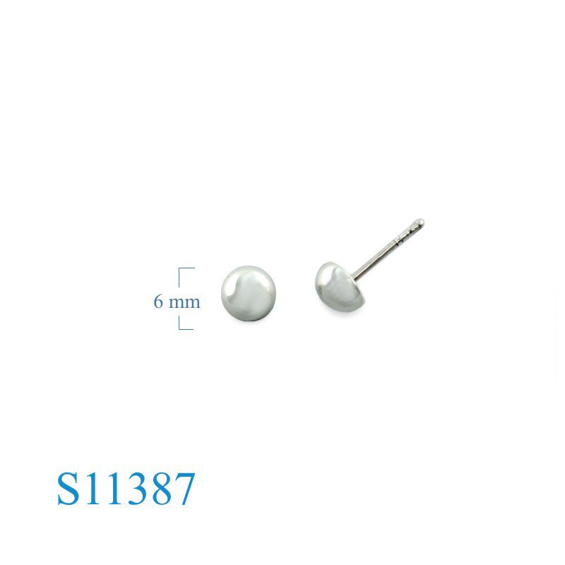 Earrings, 6mm half sphere.