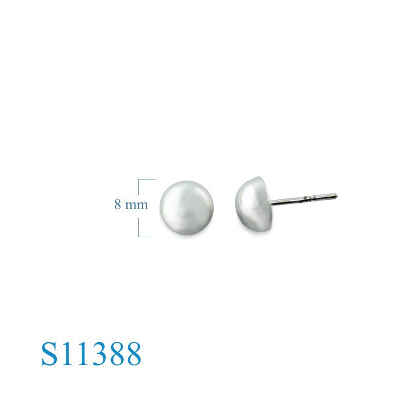 Earrings, 8mm half sphere.