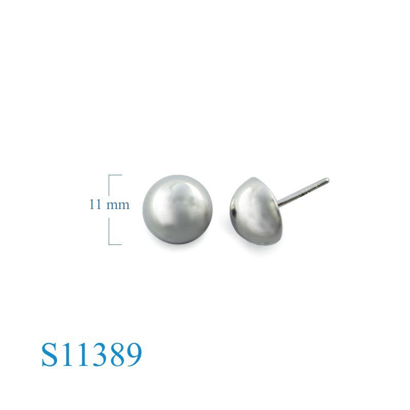 Earrings, 10mm half sphere.