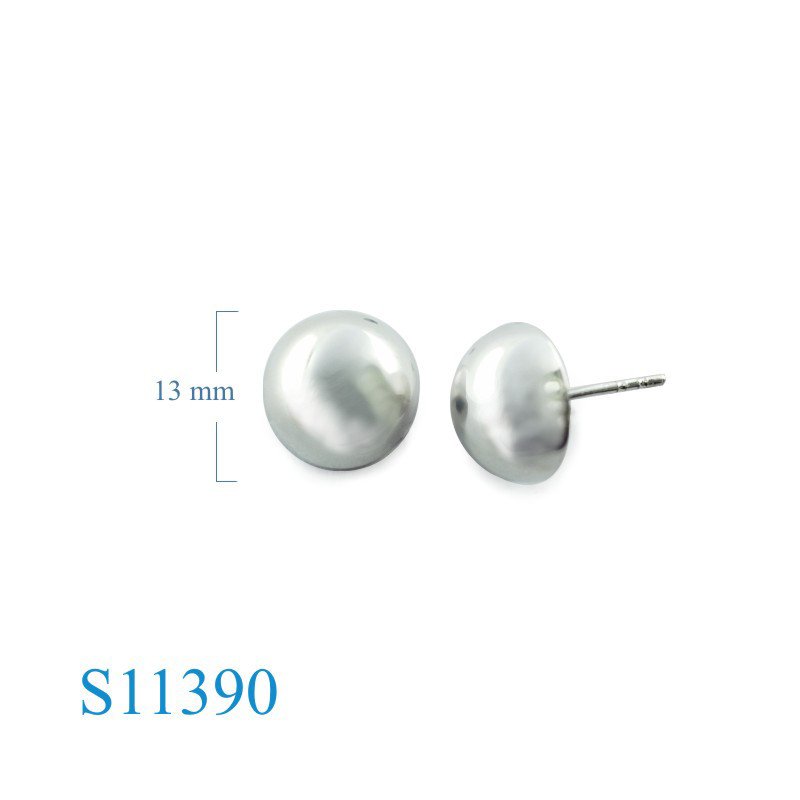 Earrings, 12mm half sphere.