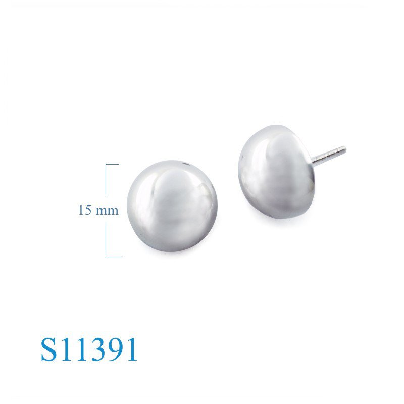 Earrings, 14mm half sphere.
